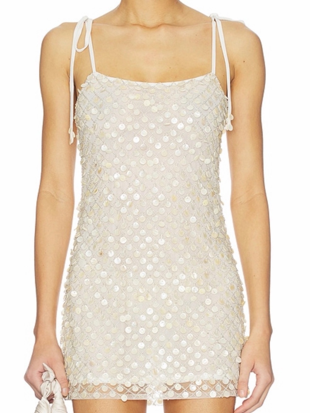 Lovers + Friends Ivory Sequin Mini Dress - Picture 3 of 4